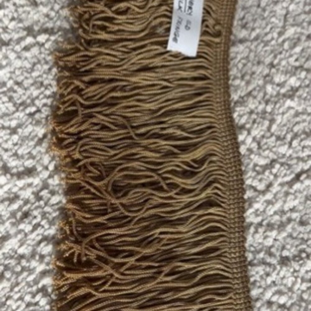 Vintage Chinese gold silk fringe trim, measuring approximately 1.75 yards. - Picture 4 of 6